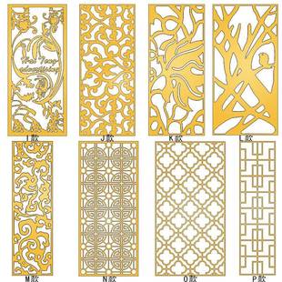 板铁艺不锈钢新中式 屏风隔花断镂空雕花钢雕刻厅通花客金属219格