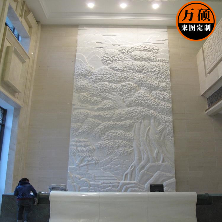 厂家制作汉白玉大理石石材雕刻浮雕室内外大厅墙面背景装饰壁画