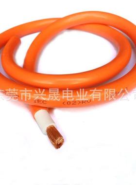 33电焊焊线7焊把线平国标电线RV0方电焊线橙色双胶耐磨电焊线