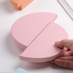 实新款 半圆形木拉手儿童房宝宝衣柜柜门圆形半圆木柜子抽屉简原约