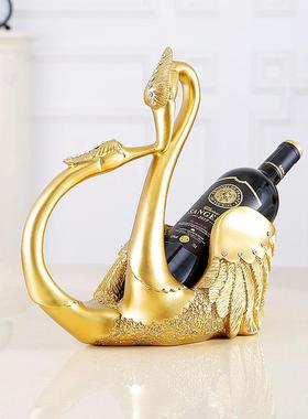 现代轻奢欧红式天鹅摆件KTV酒架金典情侣酒柜客厅家装饰品店树居
