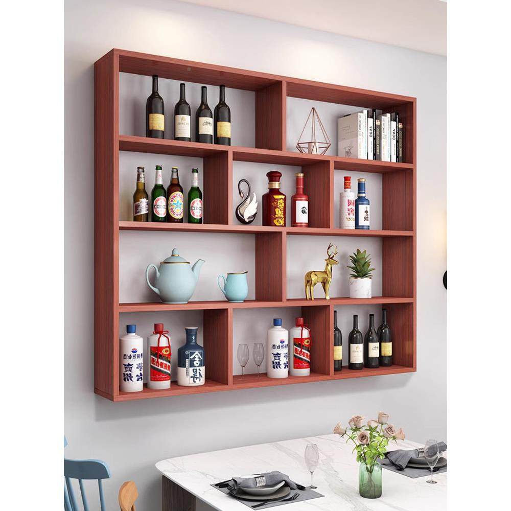 餐厅酒柜酒酒店架壁挂柜多书架置装物架壁BZD挂隔板饰饭店层酒柜