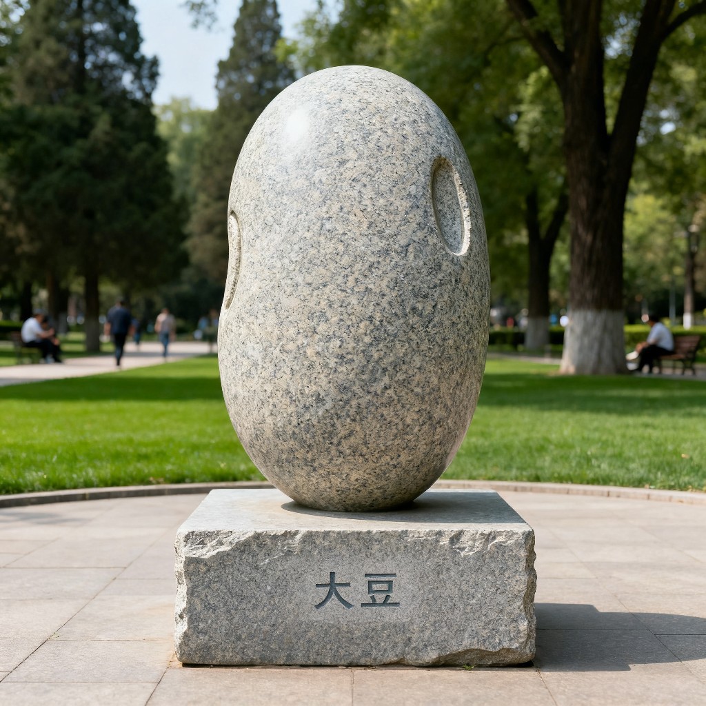 手工雕刻芝麻灰花岗岩土豆雕塑