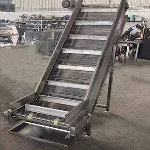 不锈钢网带上料提升机清洗流水线传送带耐高温金属网带网链爬坡机
