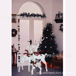 跨境爆款鹿家庭圣诞节庭院派对橱窗室内外节日装饰彩灯三个一套