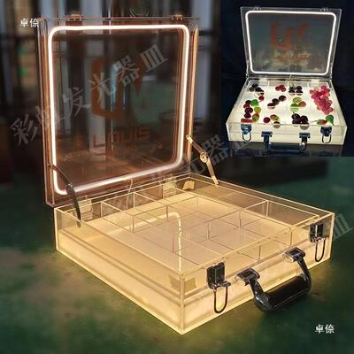 夜酒店吧ktv发光果发光水果手提箱水tlznyj#u果盒盘led小吃盘冰封