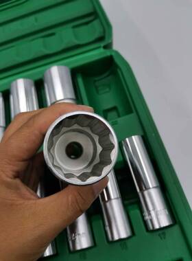 梅花套筒加长8cm大飞接口套机汽修2烙凡头JFB钢8—32整套1角盒装