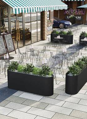 新款户外不锈移钢花箱艺可铁动成品室内造花盆景隔断21464A外摆餐