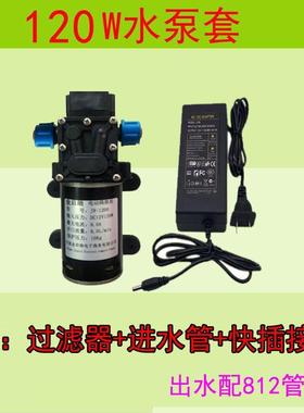 12V600/10/120W自吸增49533压泵车高微型抽水压水泵家用喷头洗小