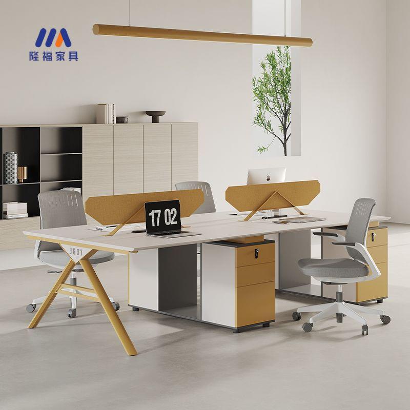 职屏员办公桌简约现BTF代工2/4/四/6六双人位风工位办公桌椅组合