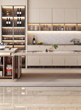 岩板岛台多茶ZG-82034桌一奢现代功能泡茶体家用小户型伸轻缩餐桌