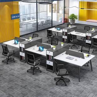 职员办公桌椅组工合员/位人位屏风卡座位246四人办公家具简LK-ZY5
