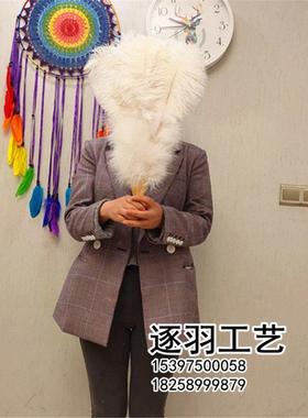 5ZV7欧式白色骨肚皮演舞表舞蹈扇出F76TSJ5M羽毛扇演子全绒大鸵鸟