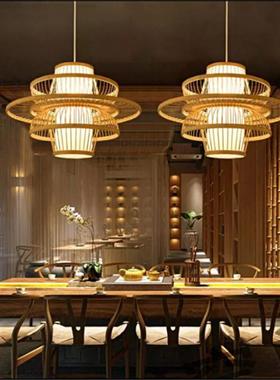 左权县社12554pok现代简约田园亚风格餐厅竹艺吊榆灯东南吊灯县创