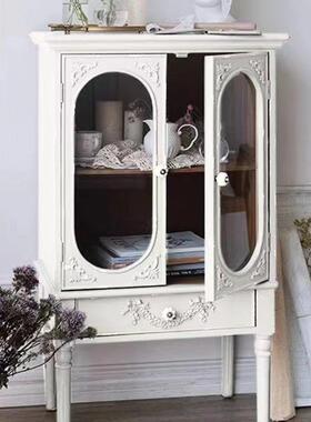 法式小复古柜子餐边柜一体靠墙家10056098用小民尺窄型宿落地置寸