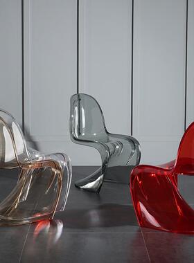 欧式轻奢潘东约椅明设计师OLZ椅酒店接待椅时尚餐厅透餐椅简美人