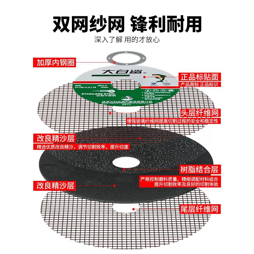 大白角鲨切割片磨机砂片磨砂轮不锈钢磨64268专轮用手机沙轮片磨