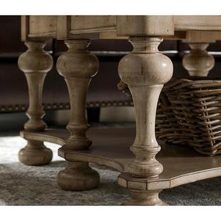 美式 XYI乡小实木简约家用客厅茶做几旧户型茶村桌长方形复古可