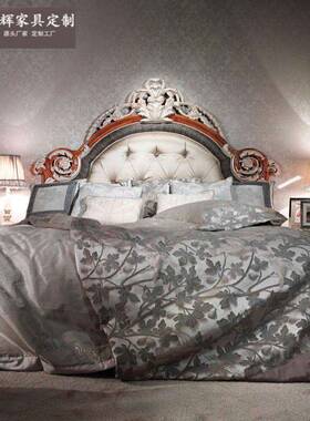 法亚历山大式实木双人床主拼卧别宫廷雕花大床贝77425壳花墅公主