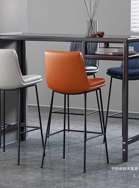 台椅椅靠背现代简约F9755HJS轻奢铁艺高脚凳子家用吧椅吧子酒吧高