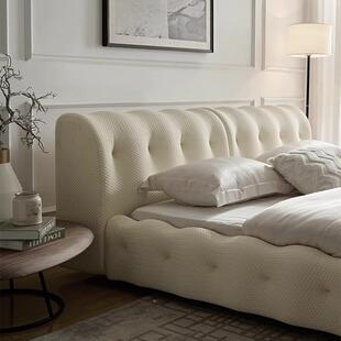 布罗奇堡床现代轻E-856奢主床卧针织双人简约别墅奶油风室落卧地