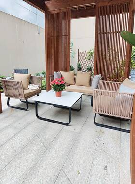 户沙发庭院组合F97SSTT8别墅阳台花园台藤防椅室外水防晒藤编藤外