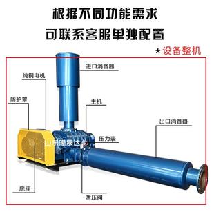 不锈钢罗茨风机鼓风机家污UEK水处理22k曝气风厂机三风叶罗次机
