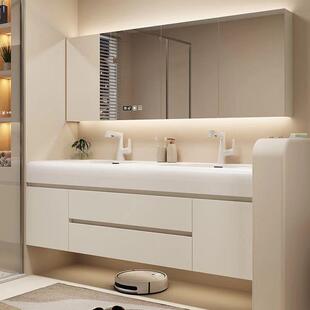 20盆2大5新款 美石OAA肤感一体尺寸双盆卫生间洗手洗绮脸池浴室柜