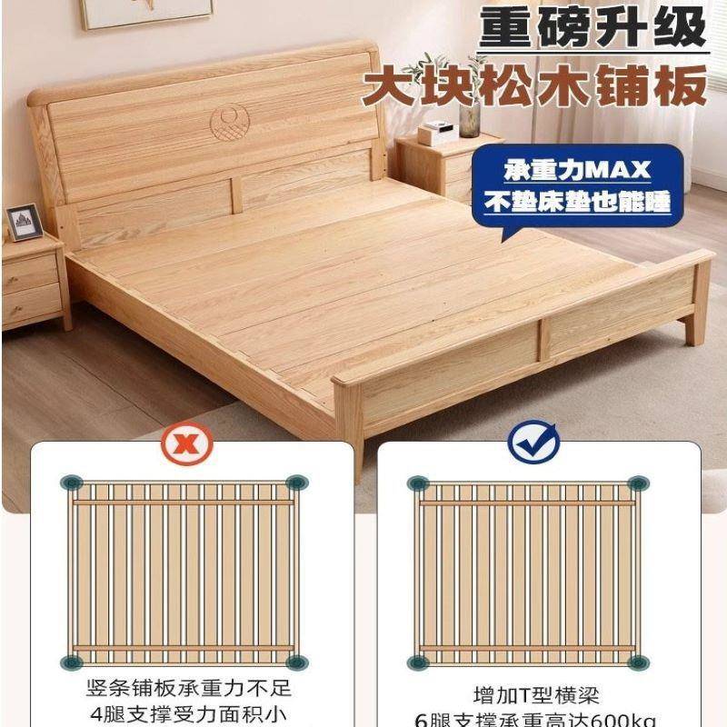 北人美红橡床木床1.8米双纯实木榫卯主卧实婚床现LC-2857#代简约1