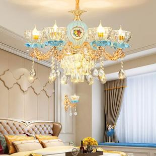 式 奢华水晶吊灯国民风陶瓷客厅吊灯温馨欧浪KHV漫公主房间卧灯室