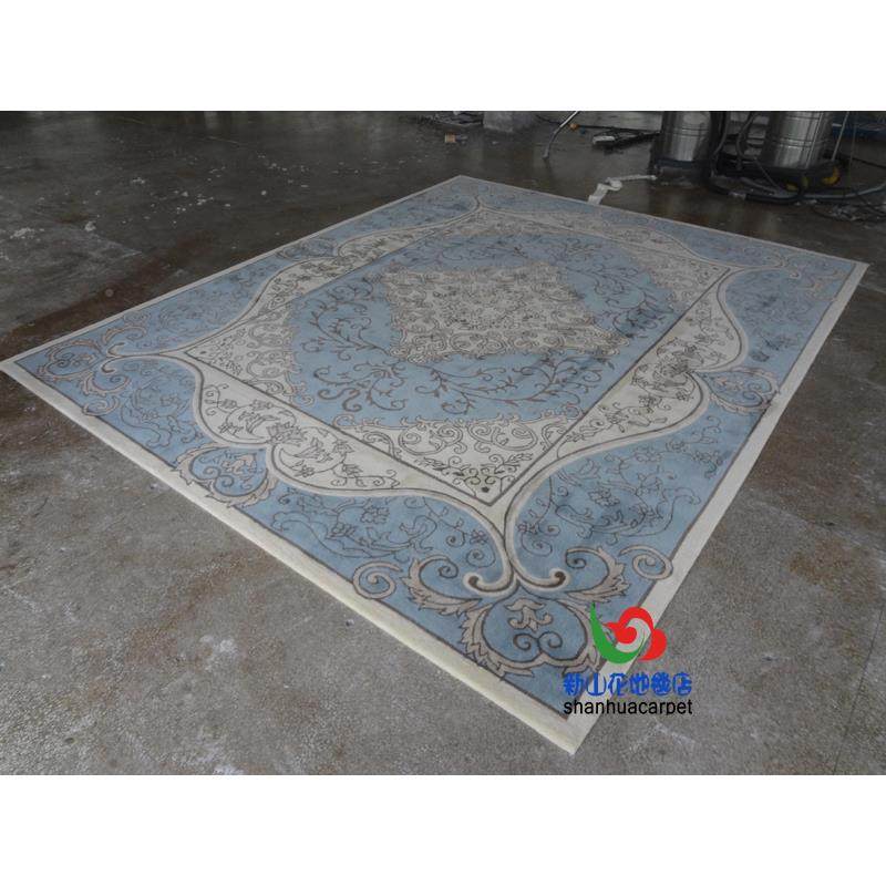 新西兰进床地口羊毛蓝色复古田园别墅客厅发茶无品牌/几沙毯卧室