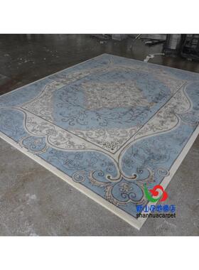 新西兰进床地口羊毛蓝色复古田园别墅客厅发茶无品牌/几沙毯卧室
