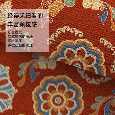 复古红色喜入户门地进门门大F7755STM口脚垫玄关家庆用防滑垫垫新