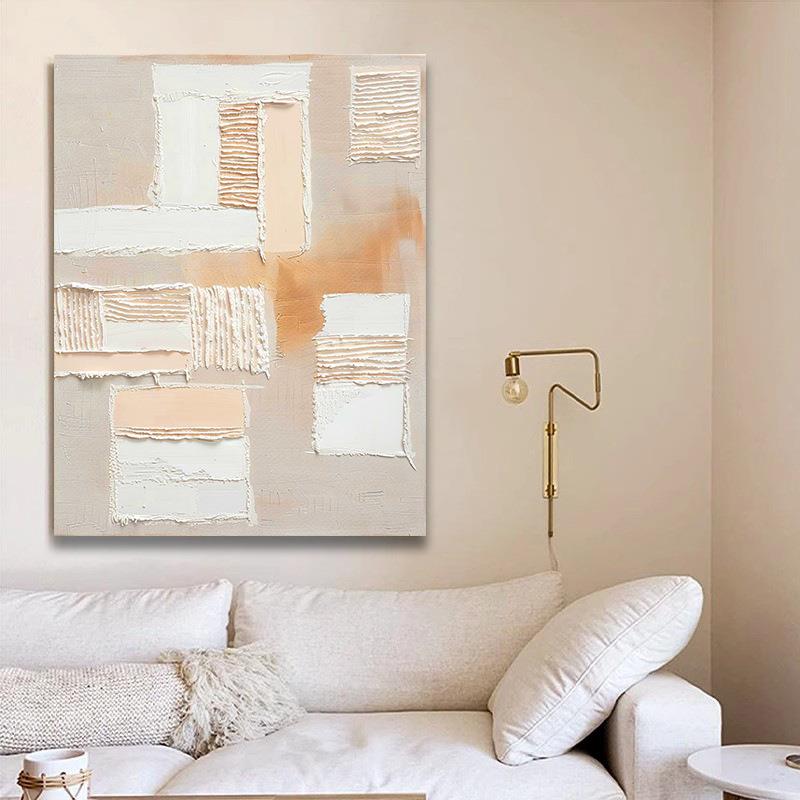 纯SH148现手绘油画关客厅玄过道立抽体肌理装饰挂画大幅象代简约