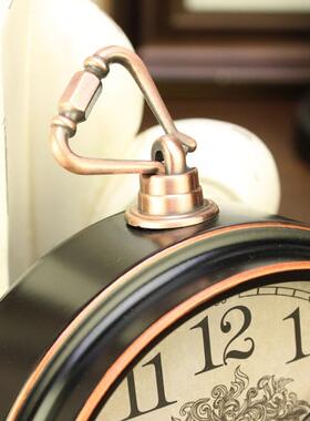 美式小闹钟用床家头静钟5寸.怀旧音座学生桌面客台钟厅复古时钟摆