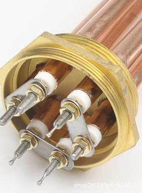 紫铜N40/D5A00170空气能暖片加管1热.5寸电加热棒380V工气程水箱
