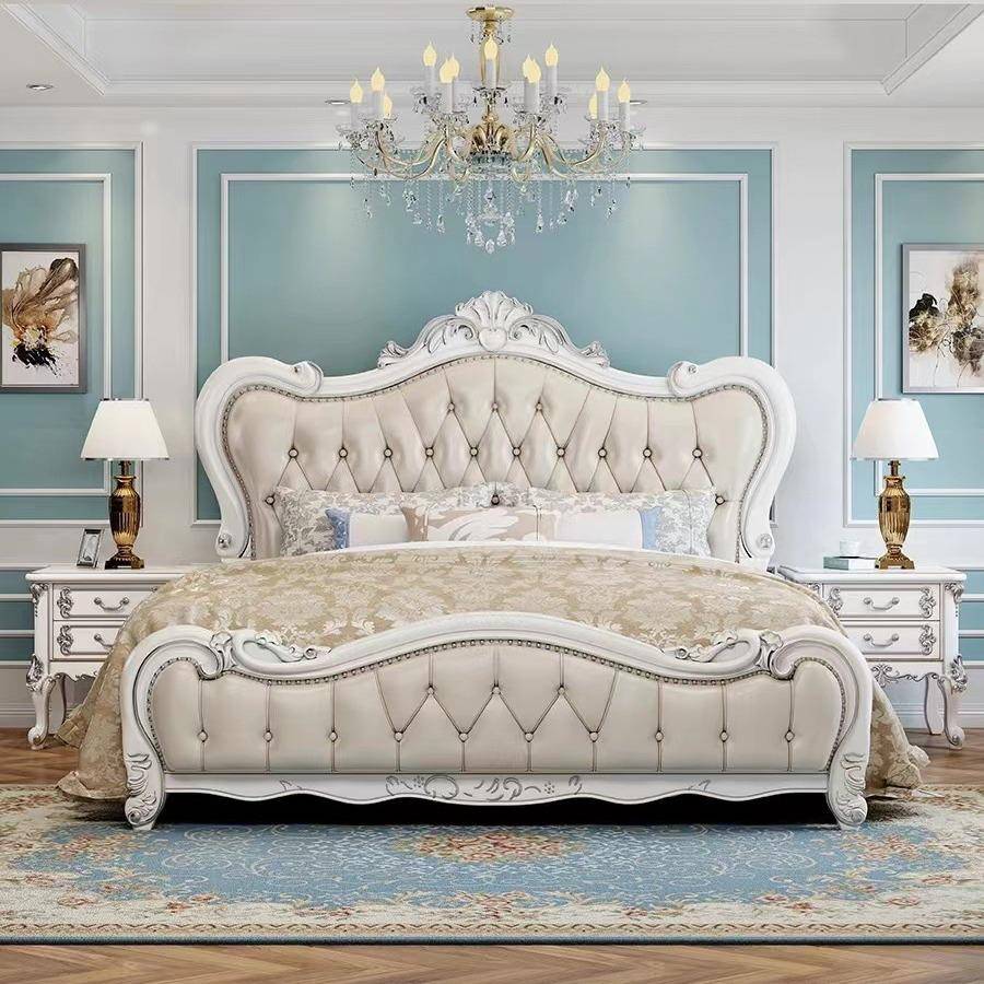 欧式实木双人床1.8米橡木雕花公主床法式婚床豪华欧式主卧