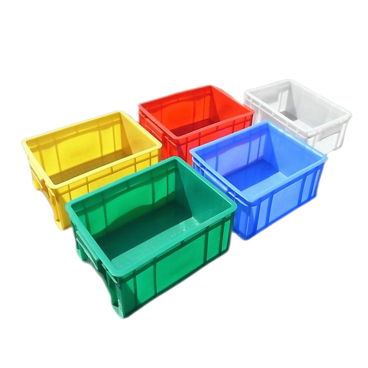 深圳加强加厚车间服装胶框中转箱塑料箱3号外径345*265*125mm