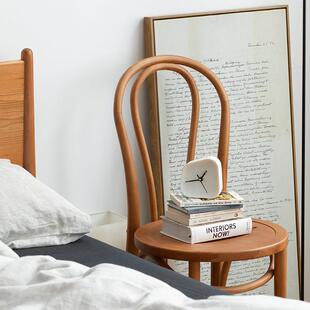 全实木餐椅家用北欧简约现代靠背18号椅原木书桌复古椅