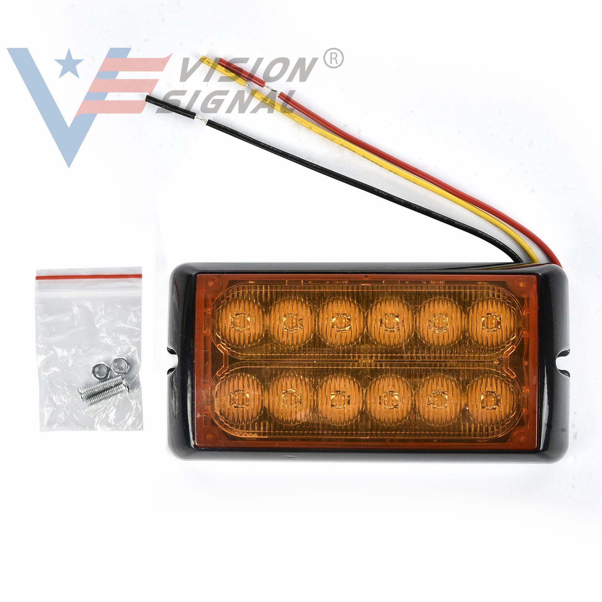 新款6LED双排爆闪灯12LED大功率货车卡车尾灯侧边灯9-30V通用