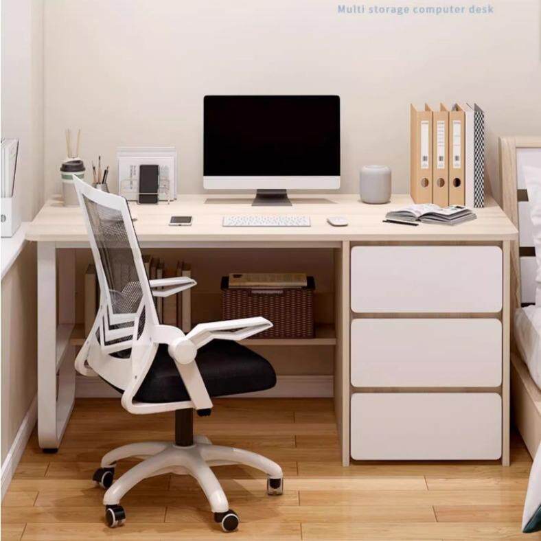 电脑桌台式家用办公桌现代简约带抽屉书桌桌椅组合卧室学生学习桌