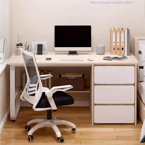 电脑桌台式家用办公桌现代简约带抽屉书桌桌椅组合卧室学生学习桌