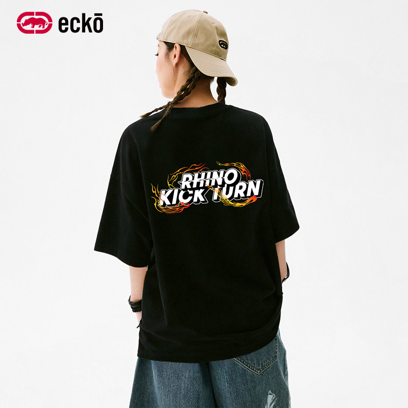 ecko红犀牛潮流印花圆领短袖t恤