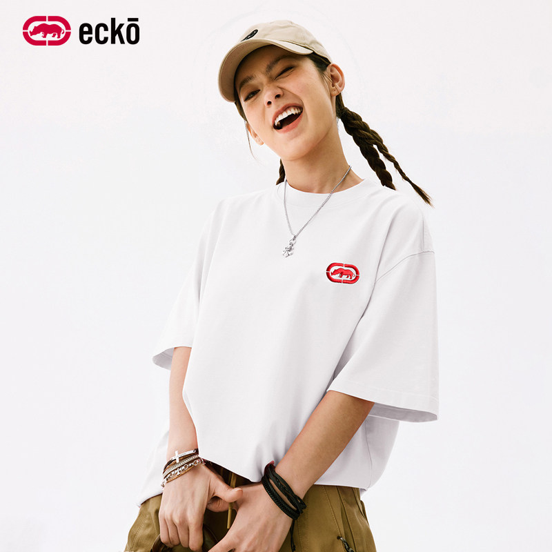 ecko红犀牛 白色黑色内搭打底衫短袖t恤男女2026夏季新款情侣上衣