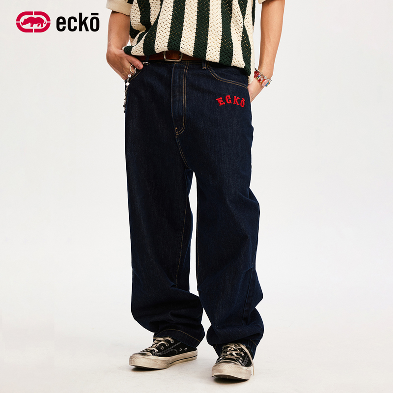 ecko红犀牛美式丹宁蓝原色牛仔裤