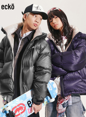 ecko红犀牛  90白鸭绒短款加厚羽绒服外套2025冬季新款防寒面包服