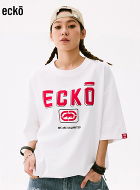 ecko红犀牛 碧梨同款青少年短袖情侣凉感t恤男女2025新款白色上衣