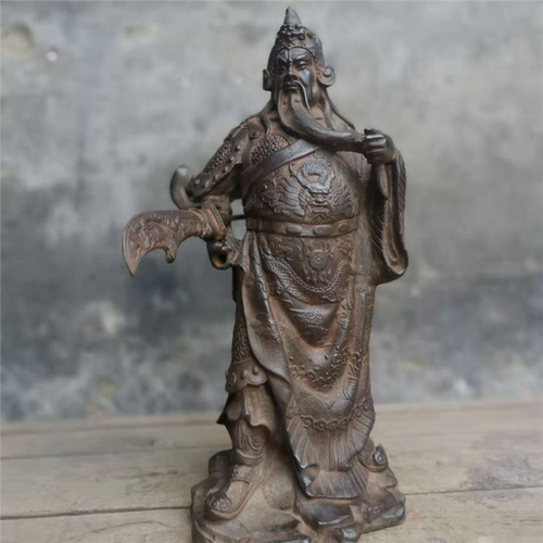 仿古铸铁关公像二爷家居复