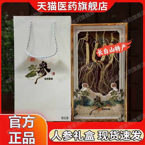 人参长白山野山参林下参籽货足龄25年干参老山参泡酒生晒礼盒旗舰