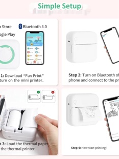 蓝牙打印机照片标签贴纸热敏学习打印机 高清错题打印机迷你便携式
